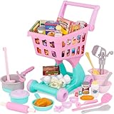 Play Circle Einkaufswagen für Kinder 50 Teile mit Spielzeug Lebensmittel und...