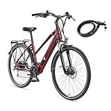 TELEFUNKEN E-Bike 28 Zoll Fahrrad für Damen | Trekking Pedelec mit 24-Gang...