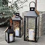 3er Set Gartenlaterne Windlicht Laterne Laternen Metalllaterne Set Dekoration...