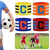 UNINGYI 4 Stück Kapitänsbinde Kinder, Kapitänsbinde Fussball, Verstellbare...