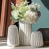 Vasen Deko -Weiße Keramik Vase Satz von 3 für Moderne Home Decor,Deco Matte...