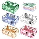 Mini Körbe Kunststoff Faltbox, 5 Stück Klappkisten Set, Faltbare...