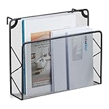 Relaxdays Zeitschriftenhalter Wand, Zeitungsablage hängend, Wandkorb, HBT...