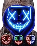 AnanBros Halloween Maske, LED Maske im Dunkeln Leuchtend, 3 Beleuchtungsmodi...