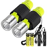 Tauchlampe, 2 Stk Wiederaufladbare Unterwasser Taschenlampe Helles LED...