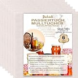 Grade 100+ PACKARDI Passiertuch 6 Stück ca. 50x50 cm je Käsetuch, Cheesecloth...