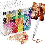 Kebuye Alkohol Marker Stifte Set - 80 Farben Alcohol Markers Dual Tip Marker Pen...