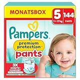 Pampers Premium Protection Pants Größe 5, 144 Windeln, 11kg-17kg, Mit 360°...