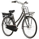 Adore Alu E-Citybike Damen Hollandia Carry on 28'' E-Bike grau 250 Watt Li-Ion...