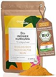 Bio Ingwer Shot mit Kurkuma - (300 g) - Immun Boost hochdosiert I 300 Portionen...