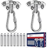 ALECPEA Edelstahl Deckenhaken für Boxsäcke [2er Set] - 400 kg Tragkraft -...