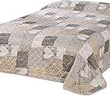 Delindo Lifestyle Tagesdecke Bettüberwurf Herzen für Doppelbett, Patchwork...
