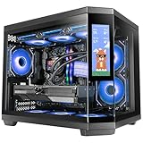 Mars Gaming MC-3TCORELCDM Micro-ATX Gaming-Gehäuse, anpassbarer 7,2'...