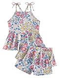 Odizli Badeanzug Mädchen Kinder Boho Hawaiian Blumen Ärmellos Spaghettiträger...