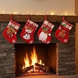 Nikolausstrumpf Kinder 4er Set Klein, 16×13cm Weihnachtsstrümpfe zum...