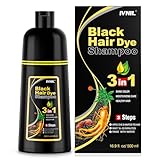 Black Hair Dye Shampoo Haarfarbe Schwarz haarfärbeshampoo 3in1 für Männer und...