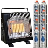 Z.M.C 2-in-1 Tragbare Gasheizung und Gaskocher + 8 Gaskartuschen 227g, Camping...