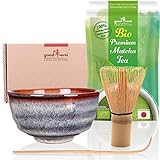 Goodwei Matcha Tee Starter-Set mit japanischem Bio Matcha (Uji), Keramik, 180 ml