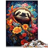 Puzzle für Erwachsene 1000 Teile Farbmalerei Faultier-Spielzeug Denkspiel 26 x...