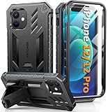 FNTCASE Für iPhone 12 Hülle: für iPhone 12 Pro Handyhülle mit Ständer...
