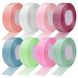 8 Rollen Organzaband, Vegena Geschenkband Schleifenband Chiffonband...