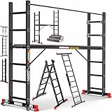 Masko® Baugerüst Alugerüst Gerüst 𝟰𝗶𝗻𝟭✓ Anlegeleiter ✓...