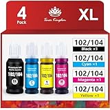 Toner Kingdom 104 102 Tinte Kompatibel mit Epson 104 multipack für Epson...