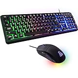 THE G-LAB Combo Iridium - Gamer-Tastatur und Maus mit LED-Hintergrundbeleuchtung...