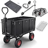 ONBEST Bollerwagen mit klapp baren Seitenwänden – Gartenwagen für 550 kg...