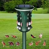 Katzenschreck Ultraschall Solar Tiervertreiber, 360° Marderschreck mit...