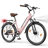 ESKUTE C100 Plus E-Bike, 26 Zoll Elektrofahrrad, E-Cityrad 250W HeckMotor, 36V...