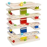 Kugelbahn Murmelbahn Holz Spielzeug Marble Run Spielzeug Rollbahn Set mit 16...