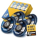 Set Fächerscheibe Ø125mm K41-120 (je 2 Stck.) für Stahl/Edelstahl - Polieren...