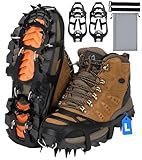 Steigeisen für Bergschuhe, 19 Spikes Edelstahl Anti-Rutsch EIS Schnee Grips...