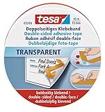 tesa Doppelseitiges Klebeband extra dünn, stark klebend, von Hand einreißbar,...