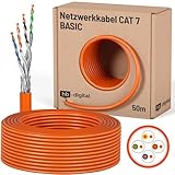 HB-DIGITAL 50m CAT 7 Netzwerkkabel LAN Kabel Verlegekabel Ethernet...