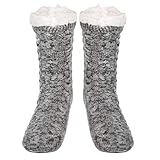 SIMIYA Kuschelsocken Herren, rutschfest Wintersocken Stoppersocken, anti Rutsch...