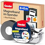 GAUDER Magnetband im Spender - Selbstklebender Magnetstreifen - Zuschneidbare...