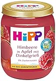 HiPP Bio Frucht und Getreide Himbeere in Apfel mit Dinkelgrieß, 160g