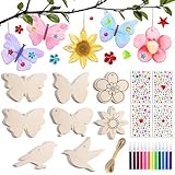JOYEASE 57 Stück Bastelsets für Kinder, Basteln Kinder Schmetterling Blume...