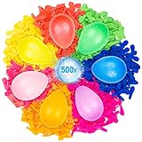 Belmalia 500 Wasser-Bomben Mega-Pack | Bunte Wasserballons mit Auffüllhilfe in...