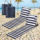 Tubiaz Strandmatte Gepolstert 2X, 158CM Strandliege Klappbarer, 5-stufig...