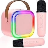 Karaoke Maschine für Kinder Erwachsene, Bluetooth Karaoke Lautsprecher mit 2...