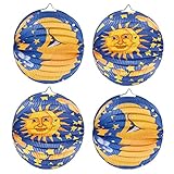 Bluelves Sankt Martin Laterne mit Mond Motiven, 4 Stück Mondlaterne Papier...