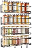 TRAYINDALY Gewürzregal Wand, 4er Metall Gewürz Organizer, Selbstklebend Spice...