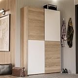 Forte OZZULA Kleiderschrank 120, 2-türiger Schwebetürenschrank, Einlegeböden...