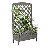 Melko Rankgitter Rankhilfe Spalier mit Blumenkasten Pflanzkasten aus Holz, ideal...
