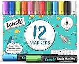 Lenski 12 Kreidestifte für Tafel Abwaschbar, Kreidestifte für Fenster,...