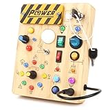 Baby Montessori Busy Board ab 2 Jahr, Motorikspielzeug mit 19 LED, Activity...