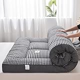 YOUGANG Japanische Futon-Matratze, Polyester, doppelt, fest, Grau, 90 x 200 cm